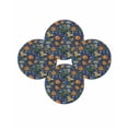 thumbnail image 7 of 15 Inch Round Placemats Set of 4, Orange Blue Spring Floral Non Slip Heat Insulation PP Table Mats, Vintage Botanical Summer Flower Washable Place Mats for Kitchen Dining Party Table Decor, 7 of 7