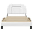 thumbnail image 5 of vidaXL Bed Frame with LED Lights White 100x190 cm Faux Leather, 5 of 5