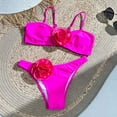 thumbnail image 6 of Elainilye Fashion Women Bathing Suits Two Piece Swimsuit Bikini Three-dimensional Flower Swimsuit Swim Trunks Two-piece Set,Pink, 6 of 9