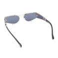 thumbnail image 5 of Womens Side Visor Retro Hipster Rimless Taper Rectangle Metal Rim Sunglasses Gold - Black, 5 of 5
