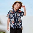 thumbnail image 2 of Hihipz Toddler Boy's Polo Shirt Summer Floral Print Shirts Hawaii Beach Stylish Tops,Sizes 3-4, 2 of 7