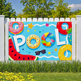 thumbnail image 5 of Colorful Summer Themed Pool Party Background Banner with Watermelon Donut Floatie Starfish and Beach Ball Decorations for Poolside Parties Photo Backdrops and Summer Celebrations, 5 of 7