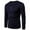 Navy, variant on Fesfesfes Long Sleeve Shirt Mens Solid Color Slim Casual Pullover Long Sleeve Shirt Blouse