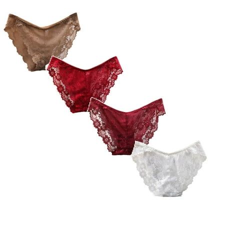 LUOGENLI Panties for Women High Waist Thong Women s Low Waist Mesh Briefs Solid Color Cotton Crotch Underwear Panties Panties for Women Sexy Bikini Panties for Women Pack M