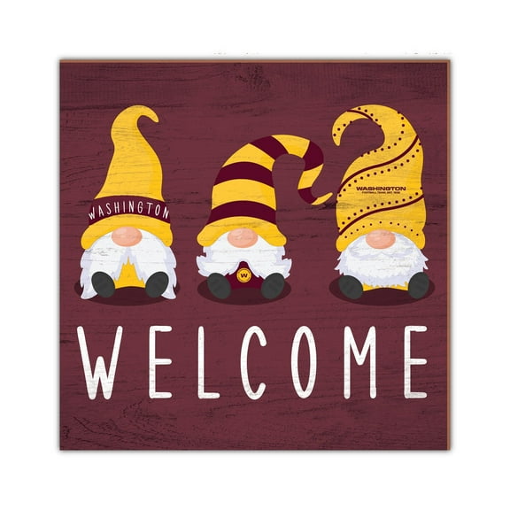 Washington Commanders 10'' x 10'' Welcome Gnomes Sign