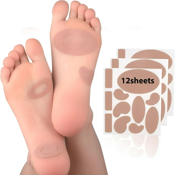 QARUN Moleskin for Blisters Feet,Moleskin Adhesive Pads,Moleskin Pads for Shoes,Toes,Heel | Blister Prevention and Reduce Friction (12 Sheets-132 Pieces Total)