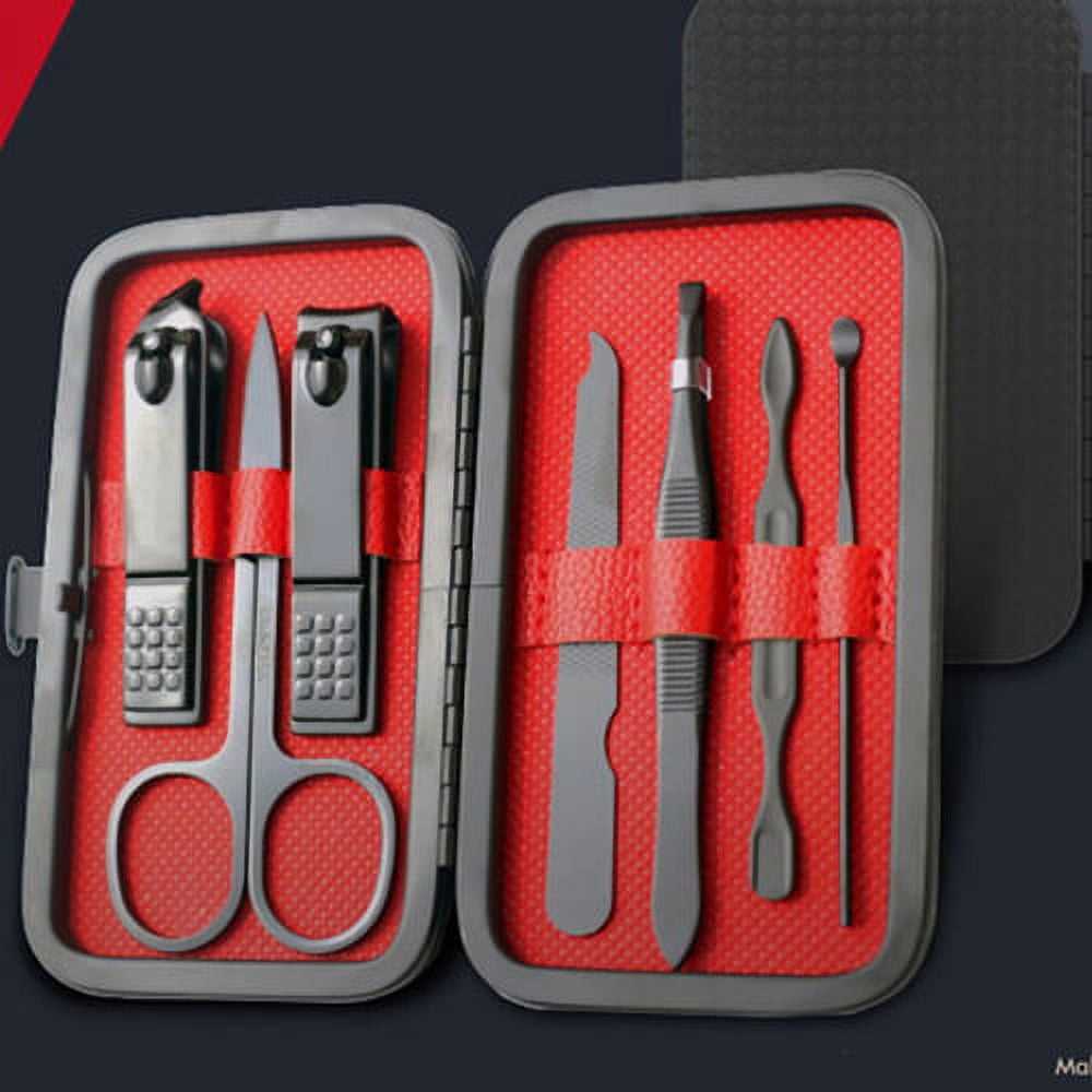 Manicure Set, 7pcs Nail Care Kit with Clippers for Professional Grooming, Pedicure and Manicure, Travel Kit for Men Women