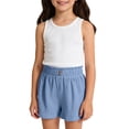 thumbnail image 1 of LIJCC Girls Ruffled Casual Shorts Summer Solid Color Wide Leg Shorts Loose Casual Elastic Waist Versatile Shorts, 1 of 6