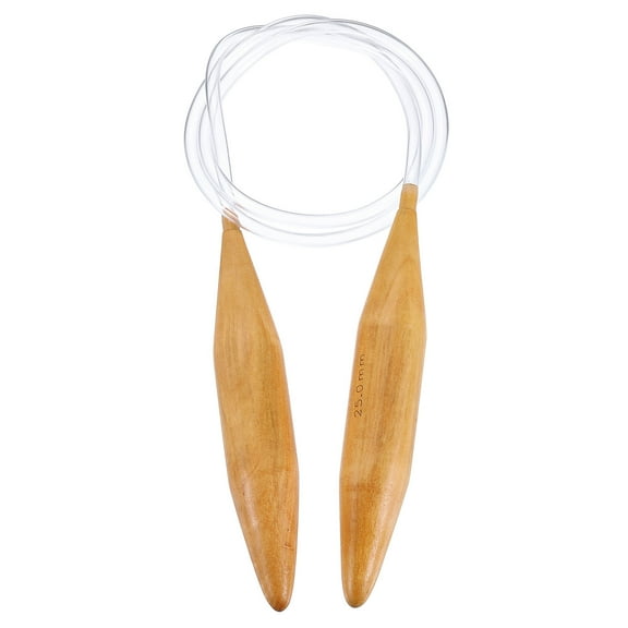 Uxcell US Size 50 Circular Knitting Needles 40 inch Round Wooden Needle for Handmade Projects DIY Knitting Blankets Socks Hats Sweaters
