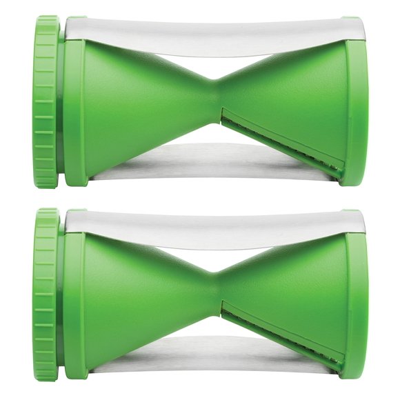HIC Kitchen Spiral Vegetable Slicer, 18/8 Stainless Steel Blades, Set of 2