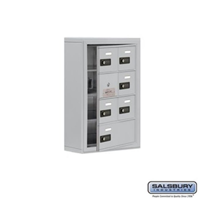 SalsburyIndustries 19145-07ASC Cell Phone Storage Locker With Front Access Panel - 4 Door High Unit, Aluminum