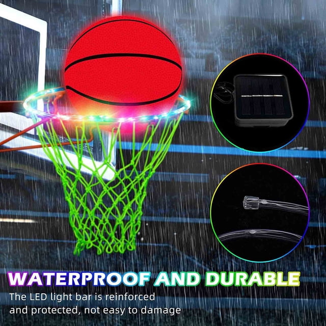 zanvin Home Decor,Newly Upgraded LED Basketball Frame Lamp Strip Colorful RGB Basket Lamp Solar Color Changing Luminous Basket Frame Lamp Strip Birthday Decorations