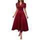 thumbnail image 1 of Vestido largo de manga corta para mujer: vestido de invitada de boda con cuello en V y mangas abullonadas, vestido de noche formal de cintura alta, tallas S-XL, 1 of 7