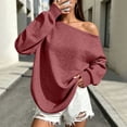 thumbnail image 2 of GUACER Womens One Shoulder Tops Trendy Soft Oversized Long Sleeve Blouses for Everyday Date Casual, 2 of 9