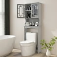 thumbnail image 4 of Gymax Grey Bathroom Over The Toilet Space Saver Storage Cabinet Organizer Shelf, 4 of 10