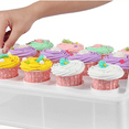 thumbnail image 4 of 3 Tier Cupcake Carrier with Lid, Holds 36 Cupcakes or 3 Large Cakes Food Transporter Container with 3 Tier Stackable Layer Insert(3 Tier Cupcake-Clear), 4 of 6