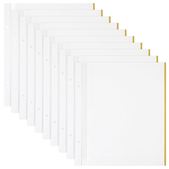 10 Sheets Self Adhesive Refill Pages 12.4x10.5 Photo Album Self-Stick Inner Page 2 Hole Scrapbook Expansion Page Refill Protectors White