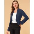 thumbnail image 2 of INSPIRE CHIC Día de San Patricio Chaqueta Corta Casual De Negocios De Oficina De Trabajo Sin Cuello Para Mujer Armada XL, 2 of 6