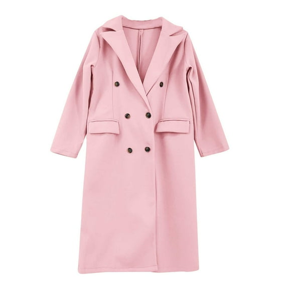 Clearance!FUNUONY Quilted Jackets Women's Artificial Wool Coat Smock Long Jacket Slim Long Coat for Women Puffer Jacket Womens Winter Coats Long Cardigans Pink 2XL