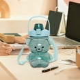 thumbnail image 4 of Bear Straw Bottle, Cute Leak-Proof Water Bottle with Adjustable & Removable Shoulder Strap for Boy and Girls (Green), 4 of 6