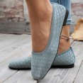 thumbnail image 3 of Women's Ballet Flats PU Leather Dress Shoes Comfortable Round Toe Slip on Flats with Breathable Eyelets Blue 9.5, 3 of 5