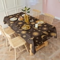 thumbnail image 3 of Brown Sun Moon Cloud Pattern Rectangle Tablecloth 60"x102",Waterproof Polyester Rectangle Table Cloth, Wipeable Spillproof Polyester Tablecloth for Dining, Camping, Indoor and Outdoor, 3 of 6
