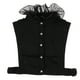 thumbnail image 1 of Blusa de media camisa con cuello falso de encaje Zulema Negro Mujeres cuello falso desmontable, 1 of 8
