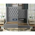 thumbnail image 6 of Merluxy King Bed Frame with Deep Button Tufting and 61.4" Tall Headbord,Velvet Upholstered,Grey, 6 of 9