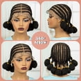 thumbnail image 6 of 10 Inches Short Bantu Synthetic Full Lace African Cornrow Braided Wigs with Baby Hair for Women Knotless Braiding Wig, 6 of 8
