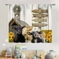 thumbnail image 3 of Farmhouse Kitchen Curtains, Rustic Farm Animals Rooster Chicken Pig Cow Sunflower Patterned Rural Country Style Window Curtains for Cafe Bedroom Living Room 2 Panels, 42"x63" Inch, 3 of 5