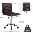 thumbnail image 6 of Yaheetech Adjustable PU Leather Office Chair with Wheels, Brown, 6 of 8