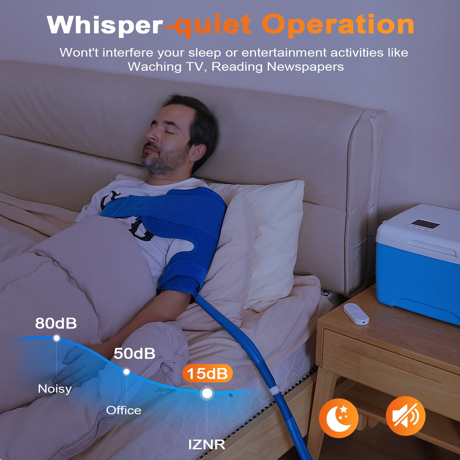 Ice Machine for Knee After Surgery | Power-Saving Mode & Wireless Remote Control & Adjustable Timer & LED Screen, Joint Ankle Elbow Replacement Cold Therapy Compression Pad, Cryotherapy Pain Relief
