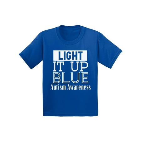 Awkward Styles Light It Up Blue Autism Awareness Shirt for Toddlers Autism Awareness Kids Tshirt Autism Shirt for Kids Autism Gifts for Boys and Girls Light It Up Blue Shirt Blue for Autism T