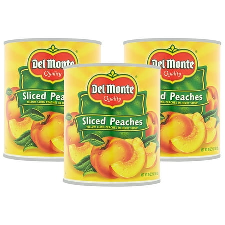 (3 Pack) Del Monte Sliced Peaches, 20.0 OZ (Best Peaches For Freezing)