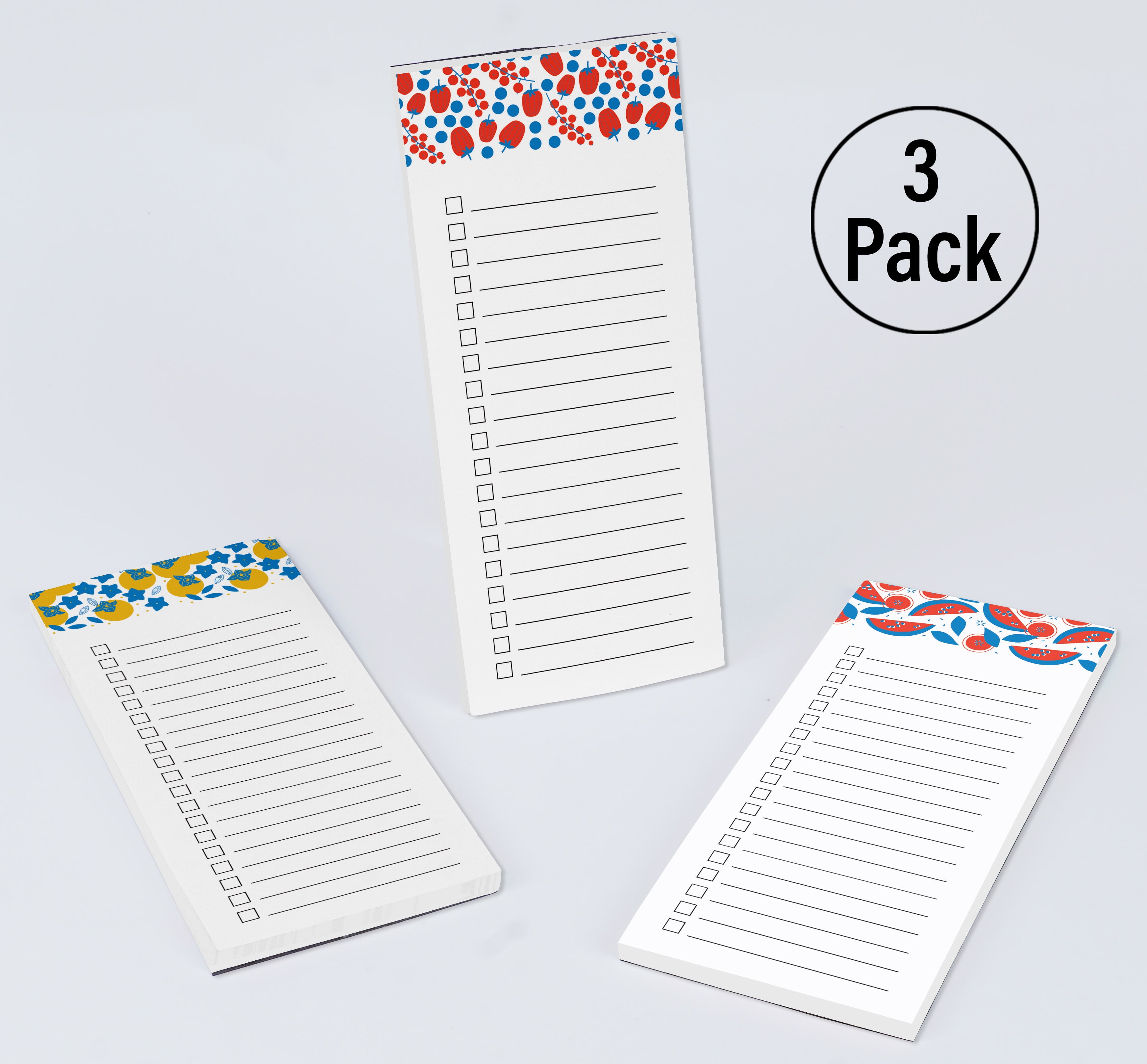 Inkdotpot Pack of 3 Magnetic Fridge To-Do List Notepads- Magnetic Memo Pads For Refrigerator-(50 Sheets Each)-MA