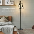 thumbnail image 3 of EDISHINE Industrial Floor Lamps for Living Room, Dimmable, Metal Farmhouse Modern Standing Lamp with 3 LED Edison Bulbs for Bedroom, Office, Home Decor, Black, 3 of 8