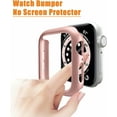 thumbnail image 3 of 4 Pack Compatible for Apple Watch Case 45mm [NO Screen Protector] Series 7, Hard PC Bumper Case Protective Cover Frame Compatible for iWatch 45mm, Black/Rose Gold/Silver/Clear, 3 of 5