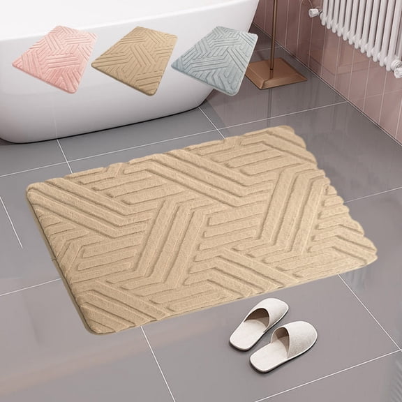RFUGUG Bath Rugs, Thick Memory Foam Non Slip Quick Dry Absorbent Cotton Floor Carpets for Bathroom, Home Decor Aesthetic Floor Mats, 16x24 in