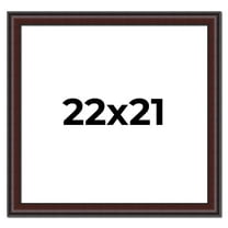 22x21 Frame Brown Round Mahogany Solid Wood Picture Frame | 1.625 Inch Moulding Width | with UV