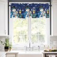 thumbnail image 5 of Navy Blue Snowman Valances for Windows Christmas Winter Wreath Snowflake Xmas Rod Pocket Curtain Valance Window Treatment Short Curtains for Kitchen Living Room, 60"x18", 5 of 5