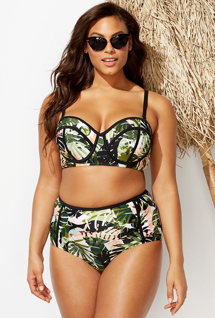 high waisted underwire swimsuit