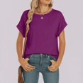thumbnail image 4 of Womens Short Sleeve Loose T Shirts Oversized Casual Crewneck Tops Summer Trendy Comfy Basic Tee Business Daily Wear T-shirt, 4 of 6