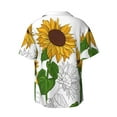 thumbnail image 2 of Wukai Plump Sunflower And Sketch Men's Casual Short-Sleeve Button Down Shirt - Lightweight Summer Dress Shirt for Daily Wear-XX-Large, 2 of 7