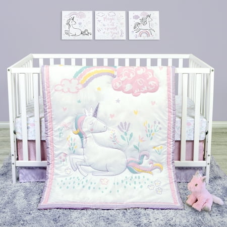 UPC: 0846216061288 | Sammy & Lou Sweet Unicorn 4 Piece Crib Bedding Set