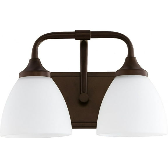 Quorum Lighting Enclave Glass 2-Light Oiled Bronze Wall Sconce