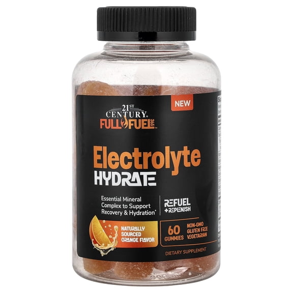 21st Century Electrolyte Hydrate Gummies, Orange, 60 Gummies