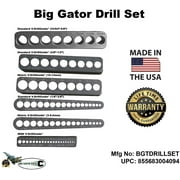 Big Gator Drill Set - 6 Pc Set - V-DrillGuides - Standard & Metric Sizing