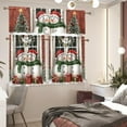 thumbnail image 4 of Cute Snowman Christmas Curtains for Living Room 36 Inch Window Curtains Rod Pocket Curtains for Kitchen Bedroom, 3 Panels, 4 of 6