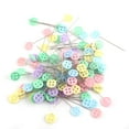 thumbnail image 6 of Sewing Patchwork Pins Quilting Tool,100pcs Patchwork Quilting Pins Fine Flat Head Decorative Dressmaking Sewing Straight Pins DIY Tool Sewing Accessories with Box Button style, 6 of 6