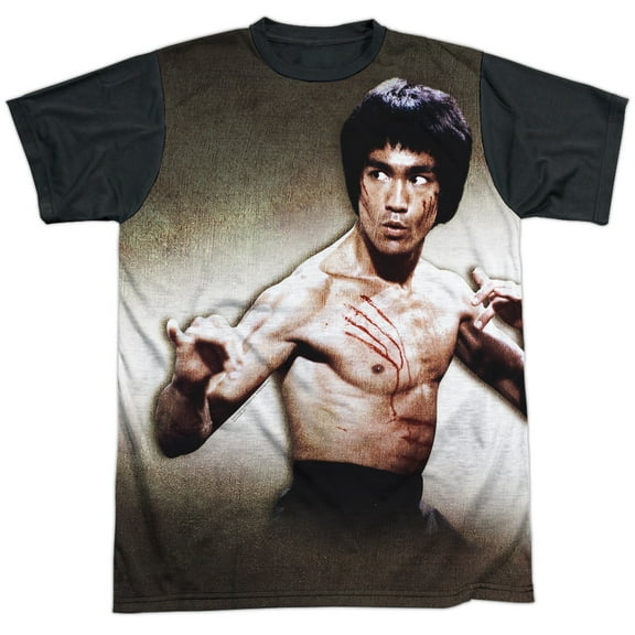 Bruce Lee Men's Scratched Sublimation T-shirt XXX-Large White